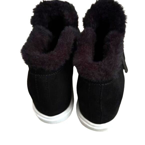 Madden Girl Prevale Hidden Wedge Faux Fur Suede Zip Sneakers Wedge 8 Sneakers - Picture 4 of 6